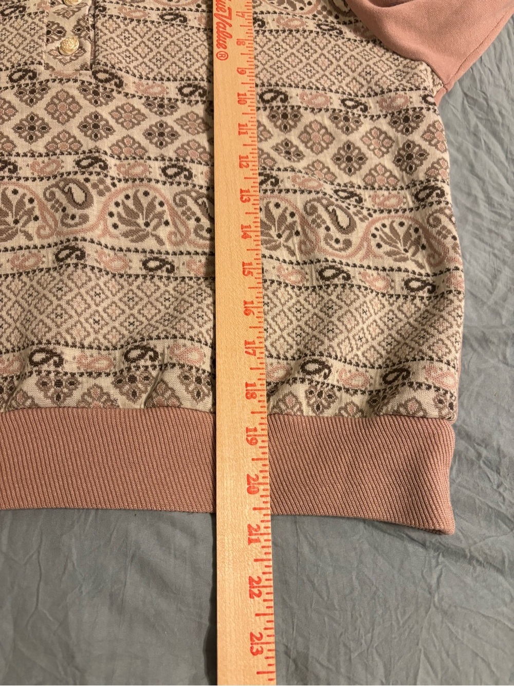 vintage dusty pink paisley grandma core sweater ✿ 90s cottage knit pullover - Picture 4 of 7